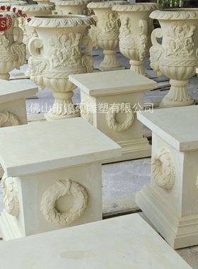 源头厂家户外别墅酒店装饰花盆树脂花盆欧式摆件砂岩雕塑石雕