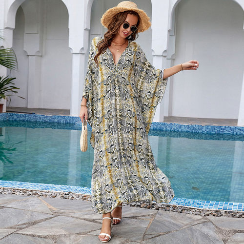 沙滩罩衫（中间编织度假长袍8752人棉11色）y - 图1