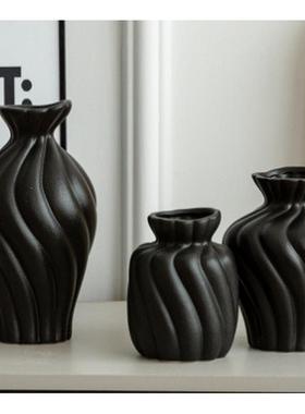 现代简约创意陶瓷白色花瓶家居客厅电视柜装饰摆件花器办公桌摆设