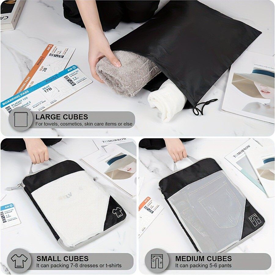 旅行五件套收纳包菱形格材料压缩行李箱整理衣物收纳袋现货,淘宝优惠券,粉丝福利购,淘宝优惠卷