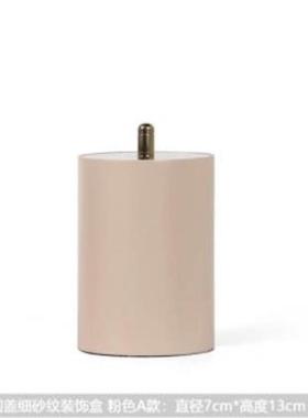 简约现代北欧金属会所装饰盒黑色首饰收纳盒梳妆台板房售楼处圆盖