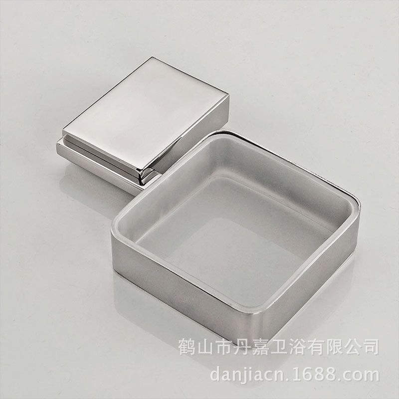 肥皂碟套装304不锈钢方形肥皂架单碟1层碟磨砂玻璃厂家直售x6007 - 图0
