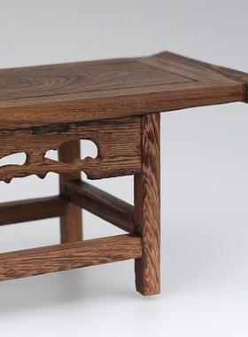 鸡翅木微型家具琴桌条案长方形摆件实木红木小家具古玩底座