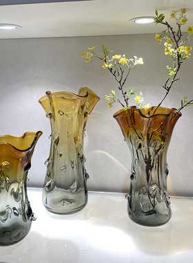 热销水养客厅透明玻璃花瓶客厅插花水培琉璃花器现代简约餐桌装饰