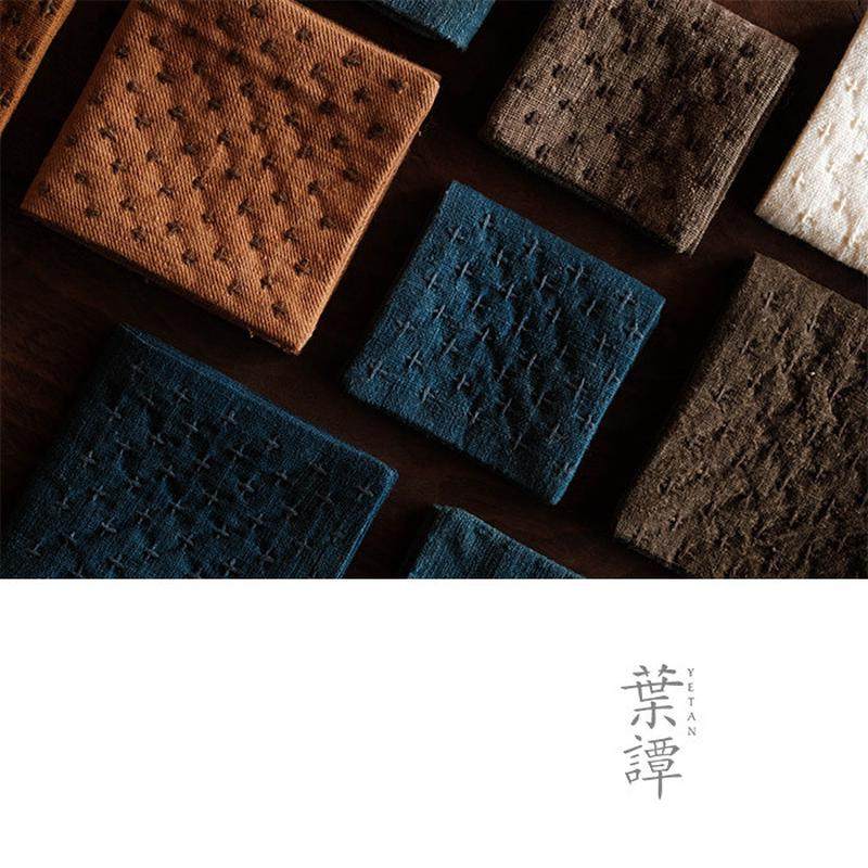 A947叶谭植染手织老布茶巾茶壶垫杯垫刺子绣迷你茶席白色可养手,淘宝优惠券,粉丝福利购,淘宝优惠卷