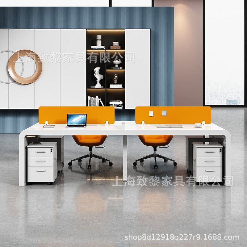 烤漆职员办公桌多人办公电脑桌椅简约现代屏风卡座员工位流线,淘宝优惠券,粉丝福利购,淘宝优惠卷
