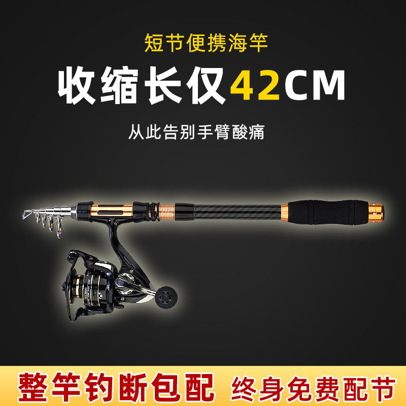 龙之首迷你小海竿短节海杆抛竿套装可变节甩竿碳素超硬远投路亚竿,淘宝优惠券,粉丝福利购,淘宝优惠卷