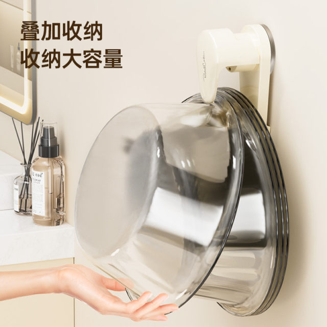Wall-mounted suction cup basin hook basin rack Bath basin storage rack Bathroom storage rack Wall-mounted hook