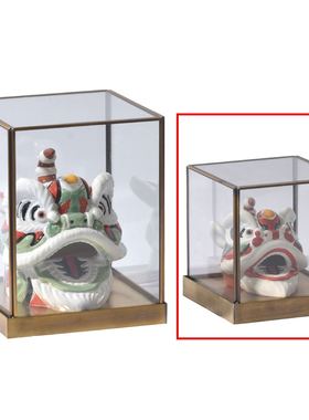 热销新中式狮子头舞狮头假山工艺品样板房玄关摆设酒店树脂软爆品