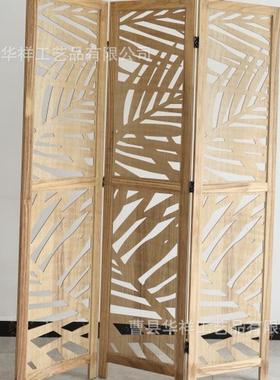 新款简约轻奢客厅隔断屏风实木百叶屏风实木格栅玄关隔断帘装饰