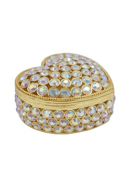 大号彩色爱心首饰盒心形镶化妆盒饰品盒旅行随身钻家居饰品收纳