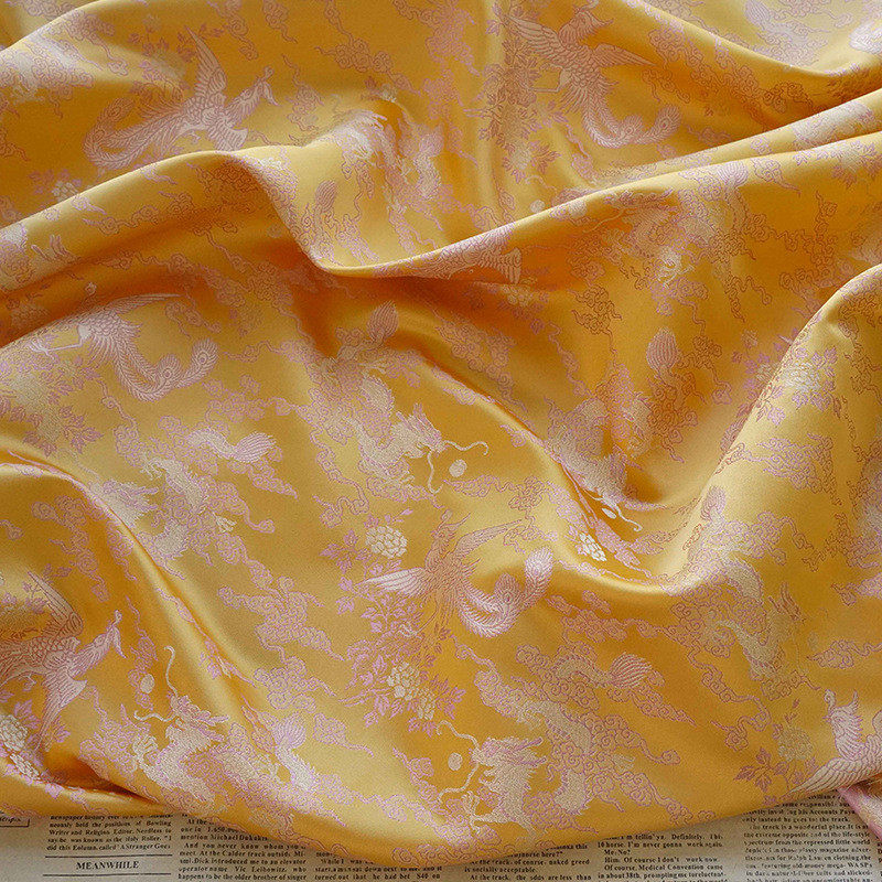 国潮龙凤织锦缎汉服马甲旗袍色织面料古风唐装提花新年服童装布料,淘宝优惠券,粉丝福利购,淘宝优惠卷