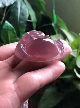 帝王紫玉髓弥乐佛吊坠冰种紫色玛瑙玉髓佛公挂件玉石直播货源