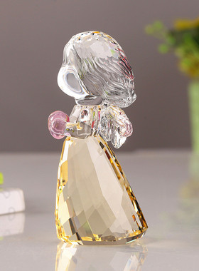 si6k桌面小天使摆件情人节人物公主办公室水晶装饰书桌摆件纪念日