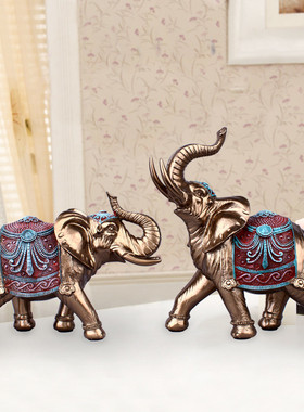 欧式迎财蓝色摆件创意客厅桌面电视柜摆设软装树脂工艺品礼品