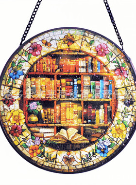 彩绘玻璃挂饰，20cm新款复古热销挂件玻璃浮雕立线艺术装饰