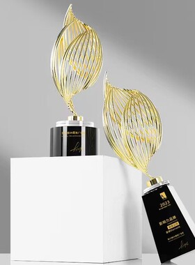 热销新款金属奖杯水晶奖牌优秀员工年会颁奖创意高档大气制作纪念
