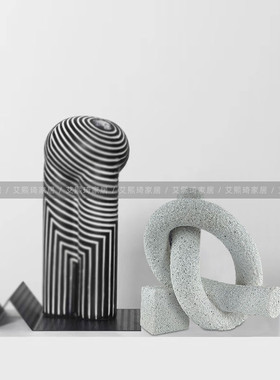 热销绳结创意几何简约现代麻花摆件样板间售楼处客厅玄关桌面软装