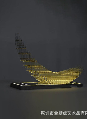热销船雕塑 写字楼酒店售楼船大堂创意亚克力中心摆件 船型装置艺
