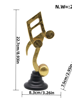 新品现代简约批发树脂创意音符摆件桌面客厅办公室桌装饰品风