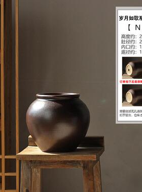 新中式大号落地陶瓷花盆瓶陶罐宽口种植干支花器软装庭院别墅酒店