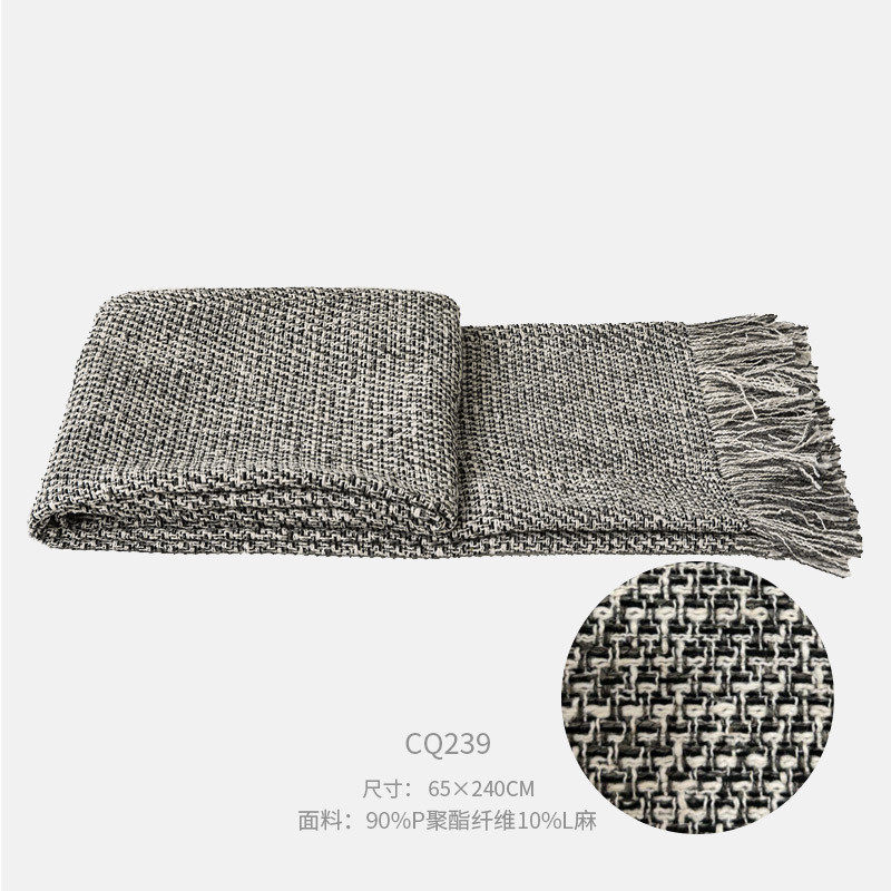 新中式样板房床品套件米灰色棉麻肌理搭民宿酒店床旗床尾巾毯靠枕,淘宝优惠券,粉丝福利购,淘宝优惠卷