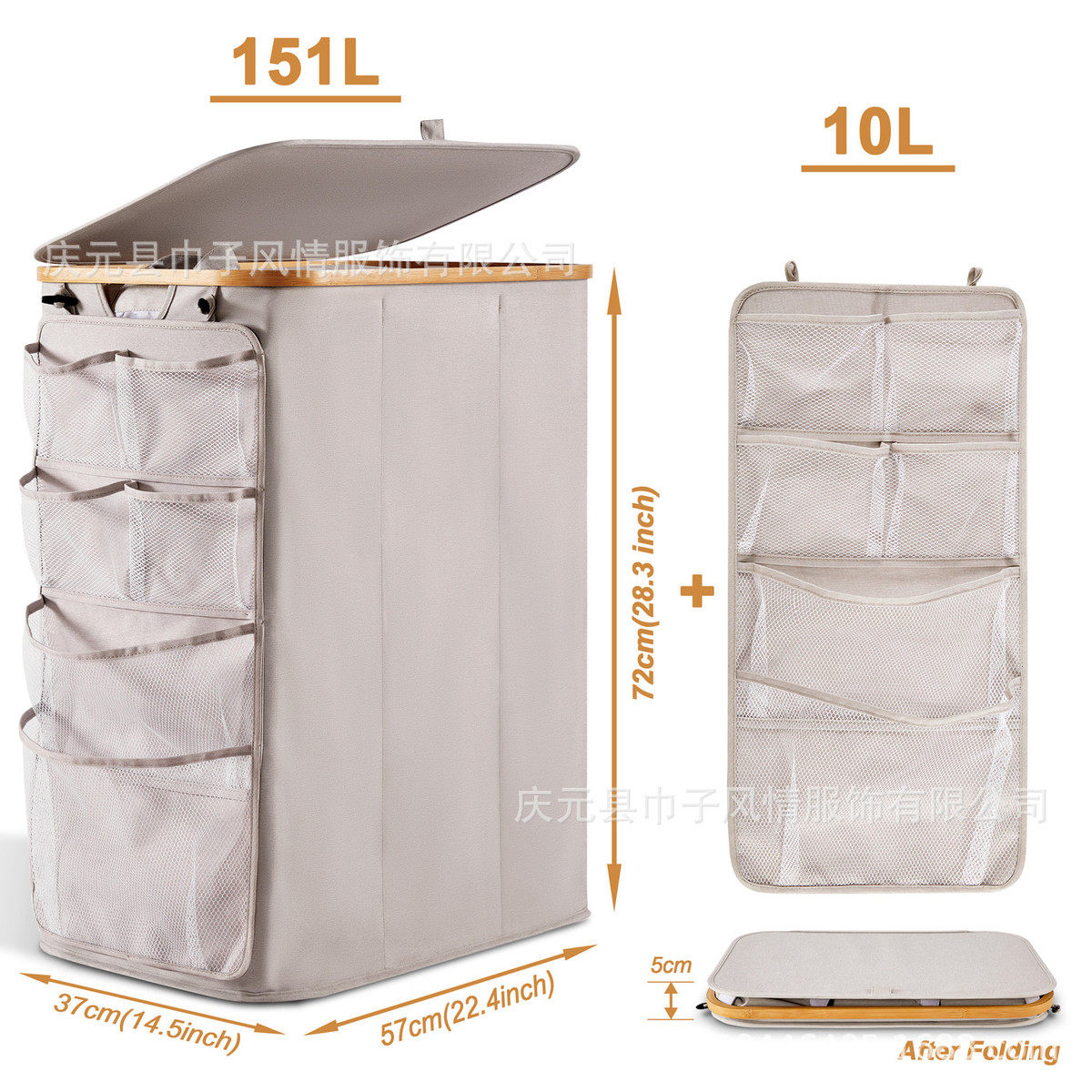 脏衣篮升级款大容量布艺脏衣篓竹制可折叠洗衣篮三隔层带盖,淘宝优惠券,粉丝福利购,淘宝优惠卷