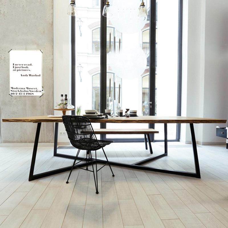 实木铁艺会议长桌子工业风loft办公家具设计师创意工作台餐厅餐桌,淘宝优惠券,粉丝福利购,淘宝优惠卷