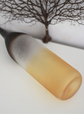 美式磨砂玻璃艺术花瓶摆件彩色渐变小口电视背景墙展柜家居装饰品