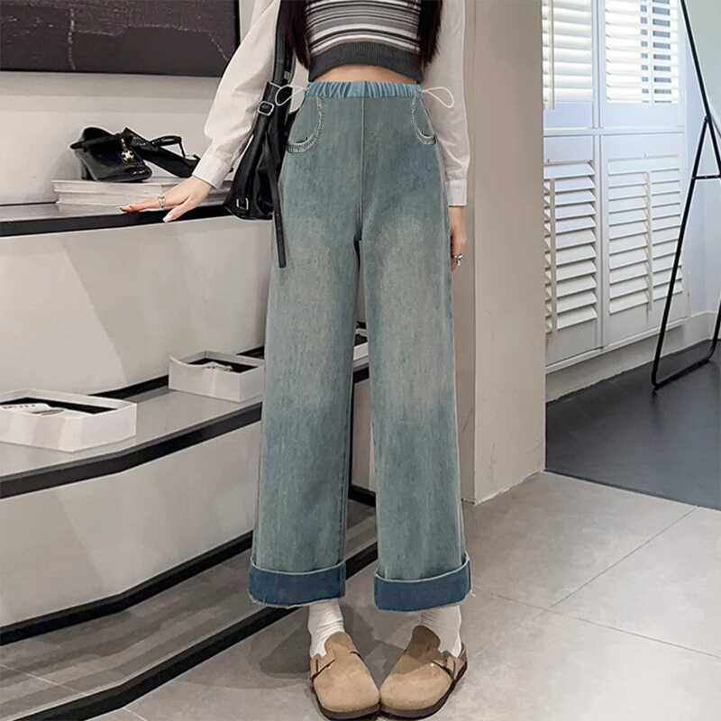 2025新款孕妇秋时尚侧边抽绳孕妇九分裤百搭孕妇直筒阔腿裤,淘宝优惠券,粉丝福利购,淘宝优惠卷