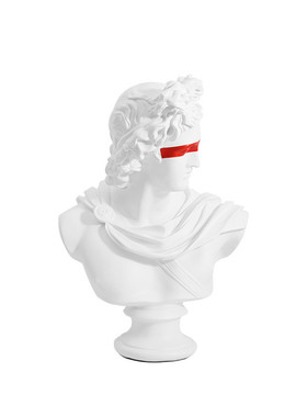 北欧风格树脂工艺品大卫雕塑抽象摆件半身人物像家居酒店摆设装饰