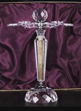 无铅水晶红酒杯挂架家用高脚杯客厅旋转倒挂酒柜创意装饰摆件