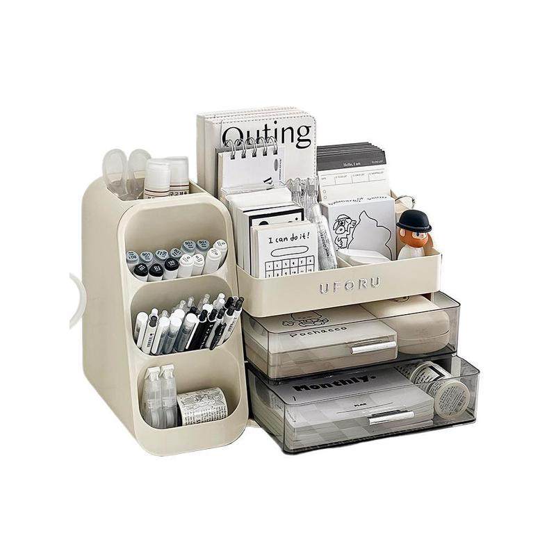 桌面收纳盒抽屉式学生办公室书桌文具大容量置物架多功能斜插笔筒,淘宝优惠券,粉丝福利购,淘宝优惠卷