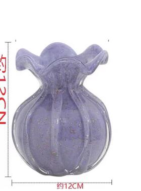 手工制作香芋家居飘金粉花瓶彩色花朵花瓶装饰紫色简约设计师软装