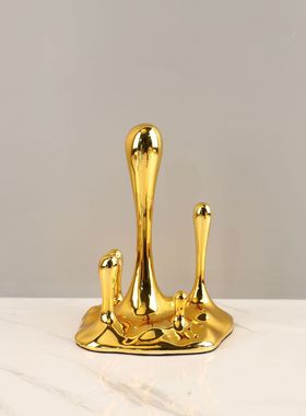 欧式创意树脂流体水滴摆件样板房玄关客厅电视柜酒柜家居软装饰品