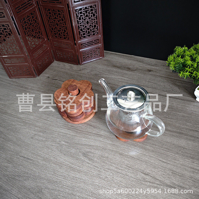 木质花朵胡桃实木隔热垫子防烫餐桌垫套装耐高温厨房砂锅垫碗垫杯,淘宝优惠券,粉丝福利购,淘宝优惠卷