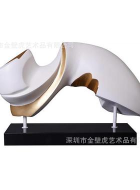 样板房树脂抽象摆件售楼处玄关横向现代风格雕塑艺术品纯净白色