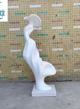 热销创意白色飘带雕塑售楼处酒店现货软装饰品样板间客厅家居玄关