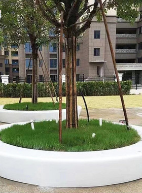 玻璃钢树池树户外公园广场树池休闲椅玻璃钢坐凳池座椅印花图案