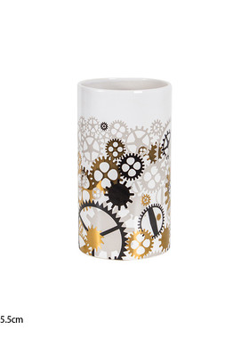 空间直筒中古风陶瓷花瓶宅寂风高级感插花水培港摆件ins软装工艺