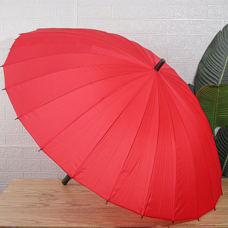 24骨超大号红伞结婚新娘伞手动出嫁长柄表演道具用婚礼大红色雨伞,淘宝优惠券,粉丝福利购,淘宝优惠卷
