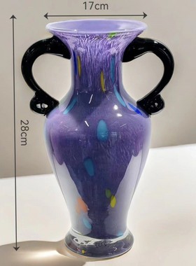 水培芬顿中古奶油复古玻璃装饰摆件餐桌北欧插法式风花瓶