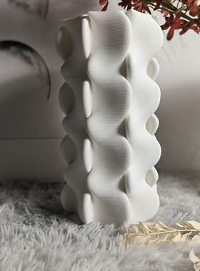 2023款陶瓷花瓶3d打印餐厅花束装饰品花瓶客厅电视柜摆件样板简约