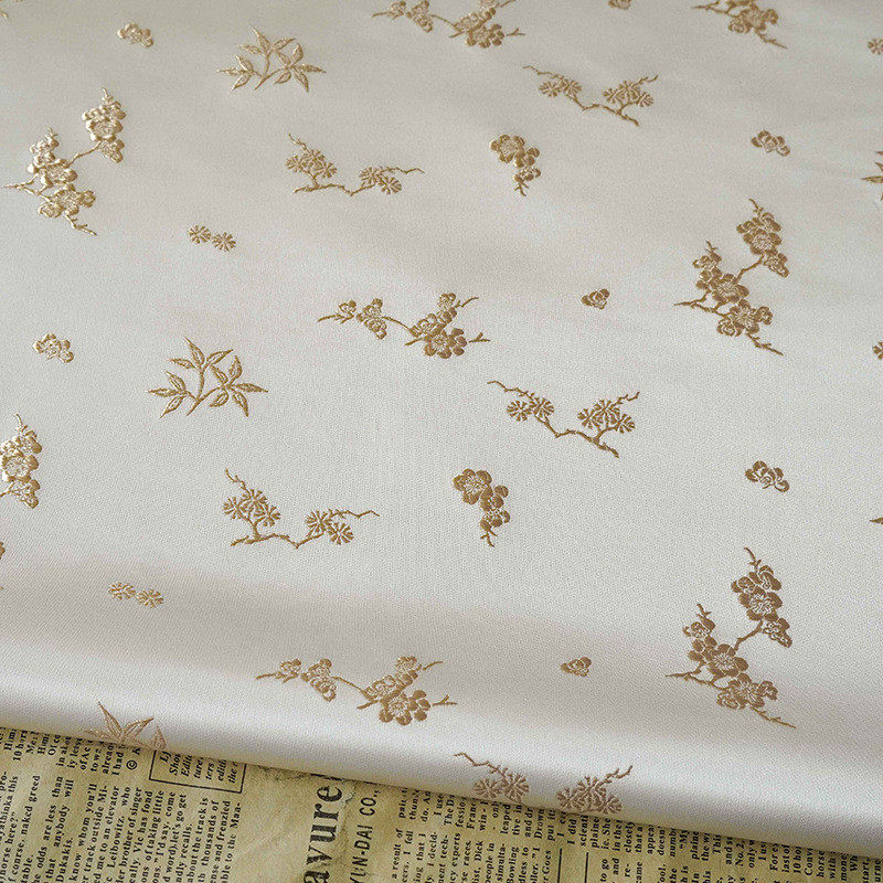 简约风缎面梅花旗袍汉服色织软垂面料古风时装小吊带质感提花布料,淘宝优惠券,粉丝福利购,淘宝优惠卷