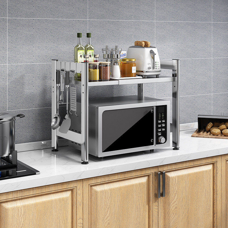 不锈钢微波炉架子置物架厨房双层台面收纳烤箱架家用桌面置物支架,淘宝优惠券,粉丝福利购,淘宝优惠卷