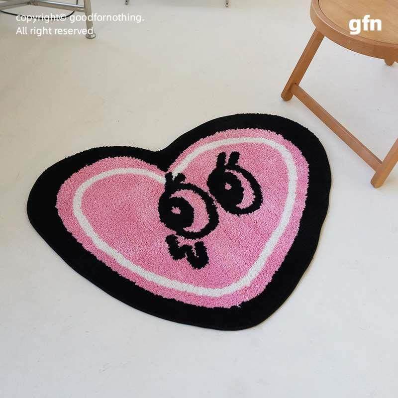 代发粉色爱心植绒地毯簇绒家用卧室窗垫床边地毯防滑客厅沙发垫,淘宝优惠券,粉丝福利购,淘宝优惠卷