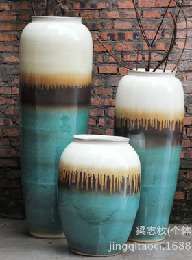 供应酒店会所商场摆件景德镇陶瓷落地大花瓶定批发装饰品