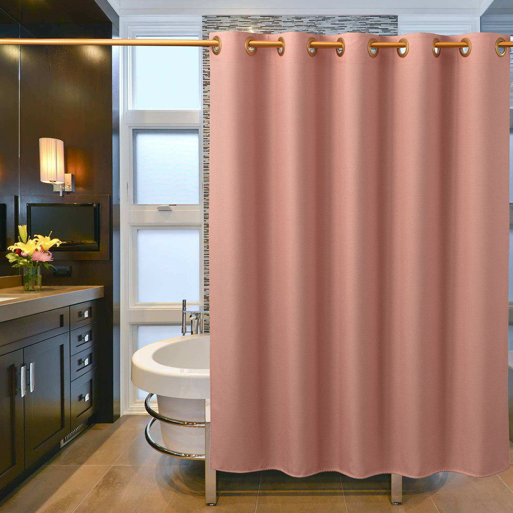 纯色仿浴帘防水布亚麻卫生间加厚套装免打孔隔断门帘,淘宝优惠券,粉丝福利购,淘宝优惠卷