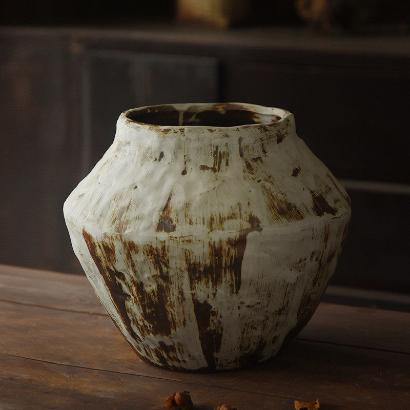 手工粗陶花器做旧仿出土陶罐景德镇陶艺花瓶日式茶室定花盆禅意款,淘宝优惠券,粉丝福利购,淘宝优惠卷