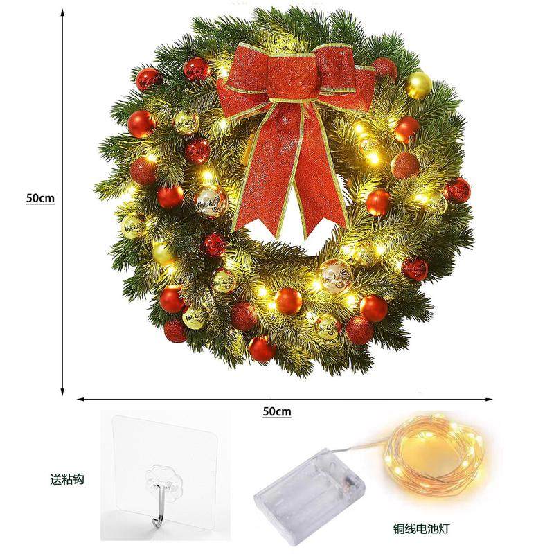 新款pe圣诞花环40cm藤挂件门挂布置蝴蝶结花圈圣诞节装饰圣诞树圈,淘宝优惠券,粉丝福利购,淘宝优惠卷